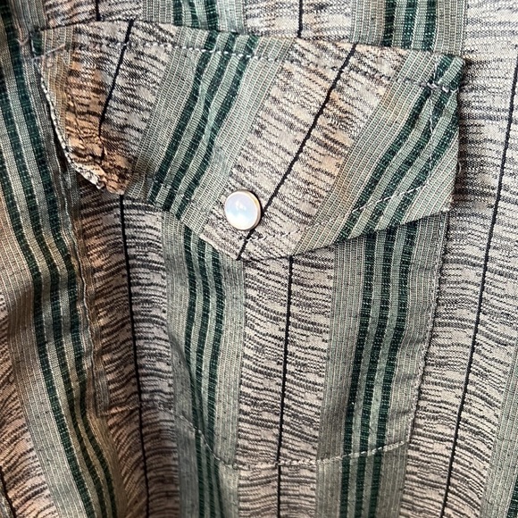 Scorpio Pearl Snap Front Striped Shirt XL Flap Pockets Made in USA M - Picture 5 of 10